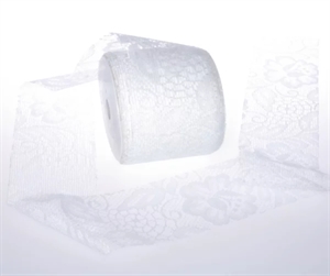 Tischläufer 25m/ 70mm, Lace Roses, sahneweiß Tischläufer 25m/ 70mm, Lace Roses, sahneweiß