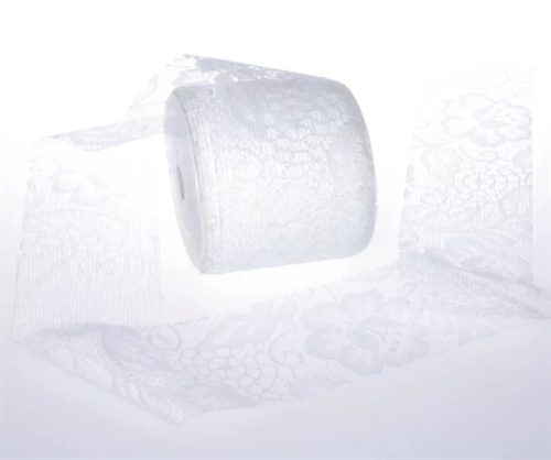 Tischläufer 25m/ 70mm, Lace Roses, sahneweiß Tischläufer 25m/ 70mm, Lace Roses, sahneweiß