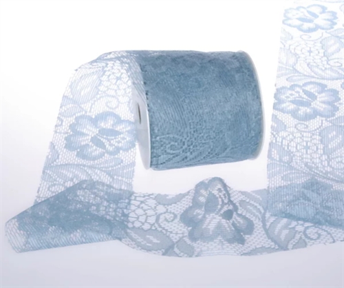 Tischläufer 25m/ 70mm, Lace Roses, hellblau Tischläufer 25m/ 70mm, Lace Roses, hellblau
