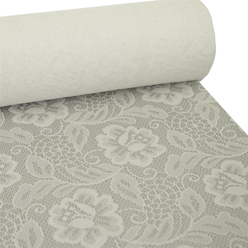 Tischläufer 25m/ 300mm, Lace Roses, weiss Tischläufer 25m/ 300mm, Lace Roses, weiss
