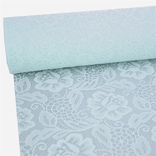 Tischläufer 25m/ 300mm, Lace Roses, hellblau Tischläufer 25m/ 300mm, Lace Roses, hellblau