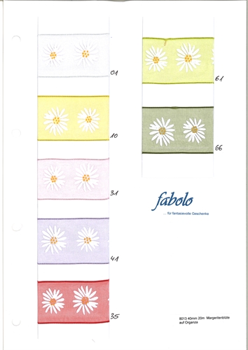 Band 20m/ 40mm, Blume Margrite, lila Band 20m/ 40mm, Blume Margrite, lila