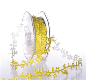 Band 10m/ 15mm, Blumenbordüre klebend, gelb Band 10m/ 15mm, Blumenbordüre klebend, gelb