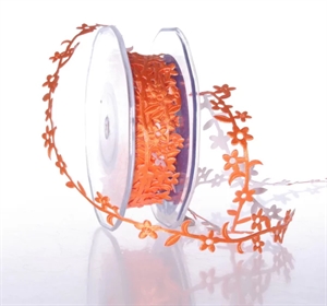 Band 10m/ 15mm, Blumenbordüre klebend, orange Band 10m/ 15mm, Blumenbordüre klebend, orange