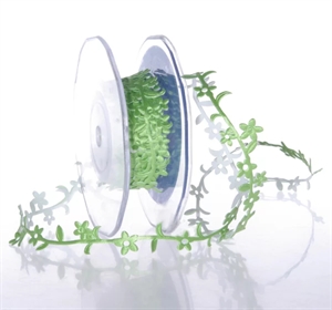 Band 10m/ 15mm, Blumenbordüre klebend, grün Band 10m/ 15mm, Blumenbordüre klebend, grün