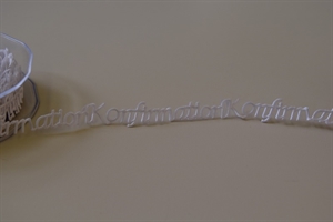 Band 10m/ 15mm, Konfirmation 120x klebend, weiss Band 10m/ 15mm, Konfirmation 120x klebend, weiss