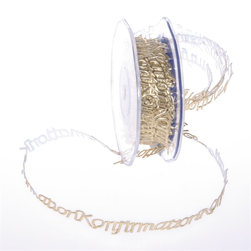Band 10m/ 15mm, Konfirmation 120x klebend, gold Band 10m/ 15mm, Konfirmation 120x klebend, gold