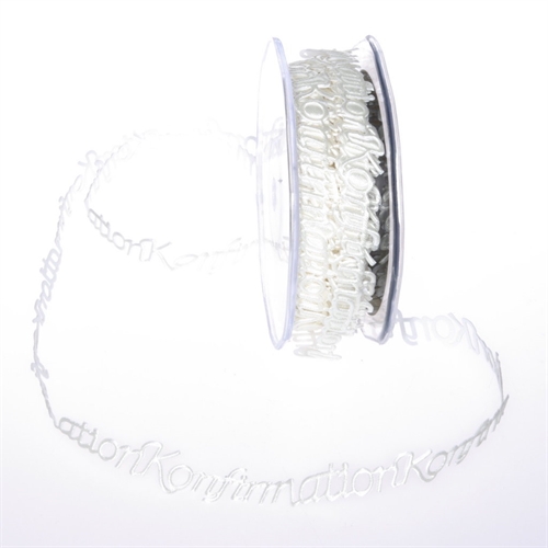 Band 10m/ 15mm, Konfirmation 120x klebend, creme Band 10m/ 15mm, Konfirmation 120x klebend, creme