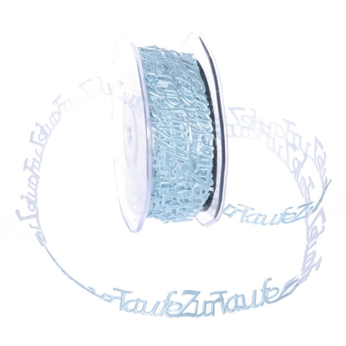 Band 10m/ 15mm, Zur Taufe 180x - klebend, blau Band 10m/ 15mm, Zur Taufe 180x - klebend, blau