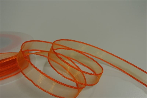 Band 20m/ 15mm, Organza mit Flechtkante, orange Band 20m/ 15mm, Organza mit Flechtkante, orange