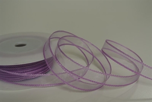 Band 20m/ 15mm, Organza mit Flechtkante, flieder Band 20m/ 15mm, Organza mit Flechtkante, flieder