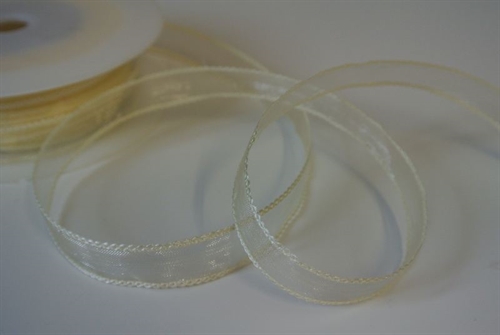Band 20m/ 15mm, Organza mit Flechtkante, ecru Band 20m/ 15mm, Organza mit Flechtkante, ecru