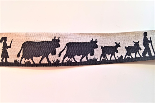 Band 20m/ 25mm, Alpaufzug, natur/schwarz Band 20m/ 25mm, Alpaufzug, natur/schwarz