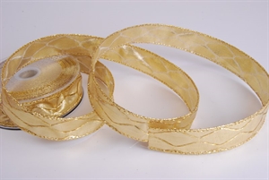 Band 10m/ 25mm, Lurex Raute, gold Band 10m/ 25mm, Lurex Raute, gold