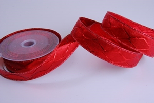 Band 10m/ 25mm, Lurex Raute, rot Band 10m/ 25mm, Lurex Raute, rot