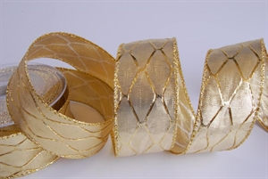 Band 10m/ 40mm, Lurex Raute, gold Band 10m/ 40mm, Lurex Raute, gold