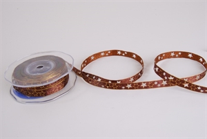 Band 20m/ 10mm, Stern gestanzt, braun Band 20m/ 10mm, Stern gestanzt, braun