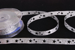 Band 20m/ 10mm, Stern gestanzt, altsilber Band 20m/ 10mm, Stern gestanzt, altsilber