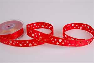 Band 20m/ 24mm, Stern gestanzt, rot Band 20m/ 24mm, Stern gestanzt, rot