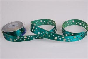 Band 20m/ 24mm, Stern gestanzt, dgrün Band 20m/ 24mm, Stern gestanzt, dgrün