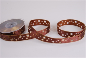 Band 20m/ 24mm, Stern gestanzt, braun Band 20m/ 24mm, Stern gestanzt, braun