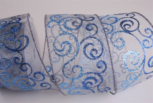 Band, 10m/ 63mm Ornament, blau Band, 10m/ 63mm Ornament, blau