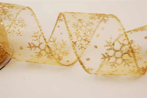 Band 10m/ 50mm, Goldstern Organza, gold Band 10m/ 50mm, Goldstern Organza, gold