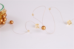 Girlande 20m/ 10mm, Würfel & Perlen, gold Girlande 20m/ 10mm, Würfel & Perlen, gold