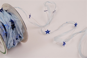 Girlande 10m/ 10mm, Organza- & Sternen, blau Girlande 10m/ 10mm, Organza- & Sternen, blau
