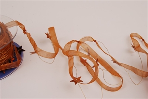 Girlande 10m/ 10mm, Organza- & Sternen, braun Girlande 10m/ 10mm, Organza- & Sternen, braun