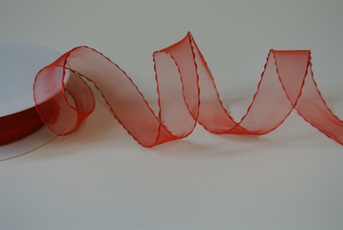 Band 25m/ 25mm, Wellenkante, rot Band 25m/ 25mm, Wellenkante, rot