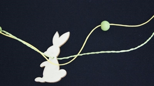 Girlande 5m/ 30mm, Holzhase & -Perlen, gelb Girlande 5m/ 30mm, Holzhase & -Perlen, gelb