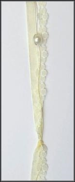 Girlande 10m/ 20mm, Organza- Spitze & Perle, creme Girlande 10m/ 20mm, Organza- Spitze & Perle, creme