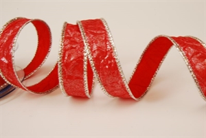 Band 10m/ 25mm, Crash, rot/silber Band 10m/ 25mm, Crash, rot/silber