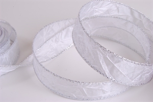 Band 10m/ 25mm, Crash metallic, weiss Band 10m/ 25mm, Crash metallic, weiss