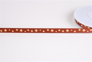 Band 20m/ 10mm, Satin Sternchen, braun Band 20m/ 10mm, Satin Sternchen, braun