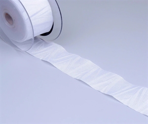 Band 20m/ 40mm, PlisseeTafet, weiss Band 20m/ 40mm, PlisseeTafet, weiss