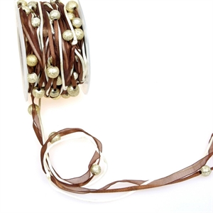 Girlande 10m/ 20mm, Kugeln & Band, braun Girlande 10m/ 20mm, Kugeln & Band, braun