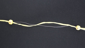 Girlande 10m/ 15mm, Organza/Holzperlen, gelb Girlande 10m/ 15mm, Organza/Holzperlen, gelb