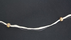 Band 10m/ 15mm, Organza/Holzperlen, braun Band 10m/ 15mm, Organza/Holzperlen, braun