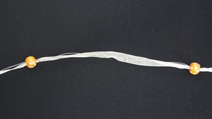 Band 10m/ 15mm, Organza/Holzperlen, orange Band 10m/ 15mm, Organza/Holzperlen, orange