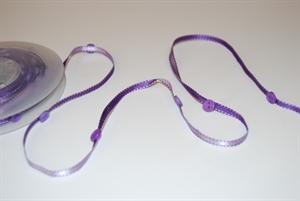 Band 10m/ 4mm, Knopf an Band, violett Band 10m/ 4mm, Knopf an Band, violett