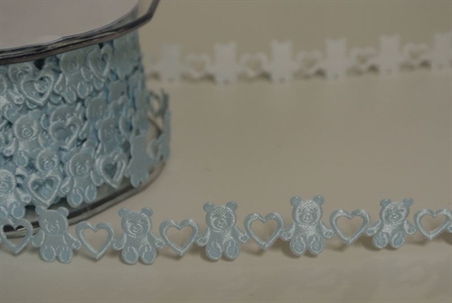 Band 20m/ 15mm, Bär mit Herz - klebend, hblau Band 20m/ 15mm, Bär mit Herz - klebend, hblau