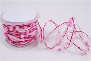 Girlande 10m/ 10mm, Pomponschnur, rosa Girlande 10m/ 10mm, Pomponschnur, rosa