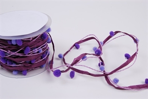 Girlande 10m/ 10mm, Pomponschnur, lila Girlande 10m/ 10mm, Pomponschnur, lila