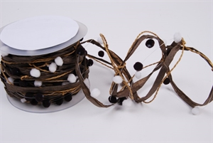 Girlande 10m/ 10mm, Pomponschnur, braun Girlande 10m/ 10mm, Pomponschnur, braun