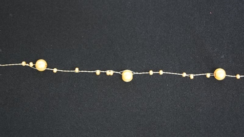 Girlande, 10m/ 5mm, Perlenschnur, honig