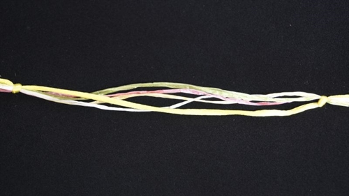 Band 10m/ 10mm, Seidenkordel & Bast, gelb Band 10m/ 10mm, Seidenkordel & Bast, gelb