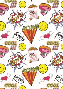 Rolle 200m x 30cm, Wow!, weiss-bunt Rolle 200m x 30cm, Wow!, weiss-bunt