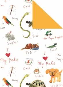 Rolle 200m x 70cm, Pets Tiere, bunt-weiss/orange Rolle 200m x 70cm, Pets Tiere, bunt-weiss/orange